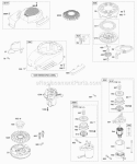 Blower HousingShroud Electric Starter Flywheel Group Rewind Starter Diagram and Parts List for  Briggs and Stratton Engine